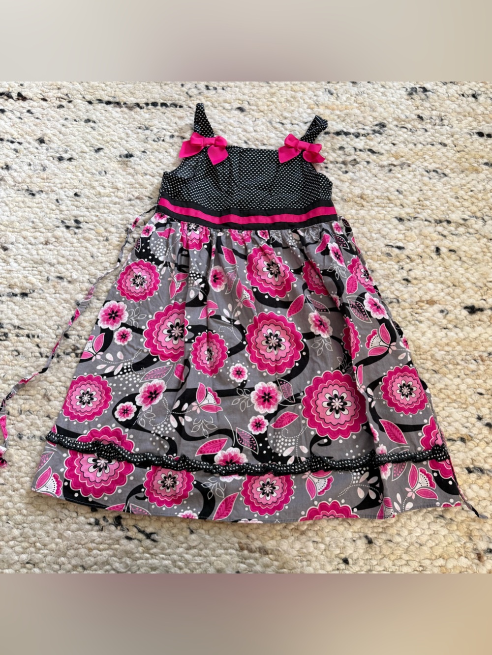 Emily West Girls Dress pink & black size 8